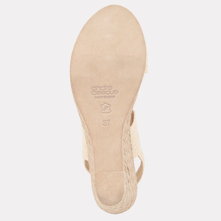 Allison Stretch Raffia Espadrille Wedge