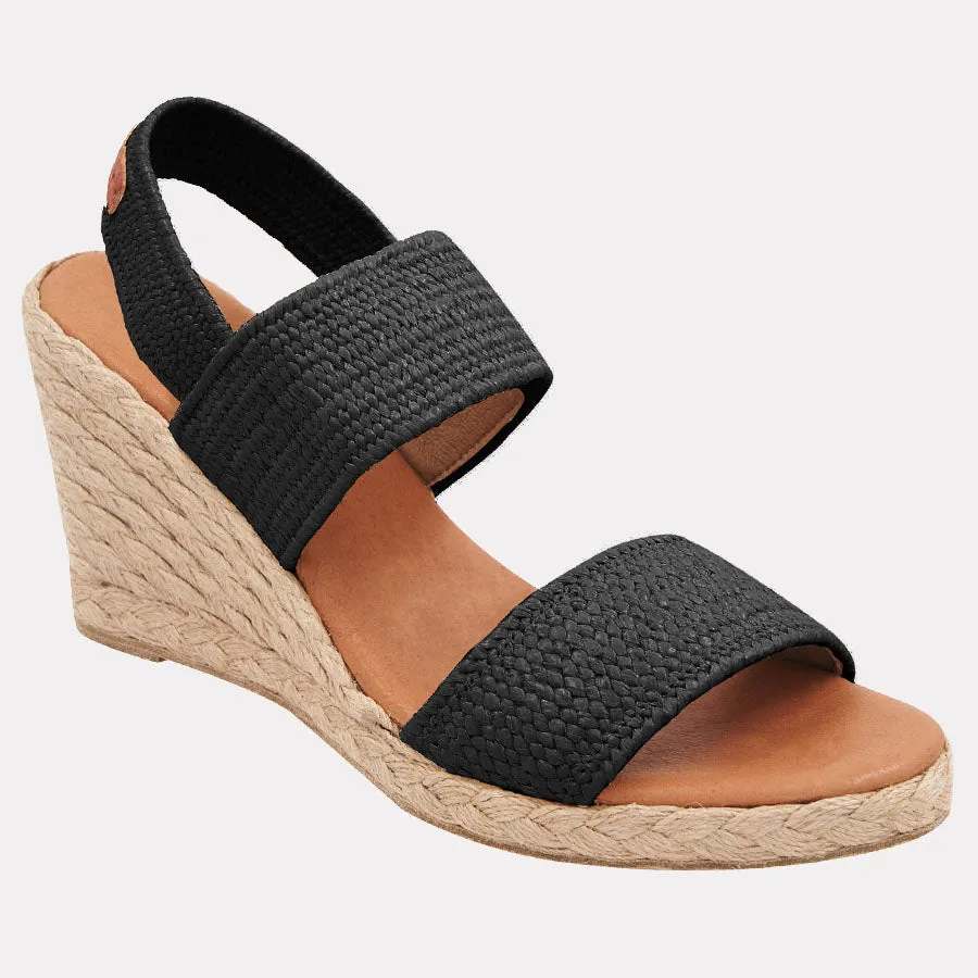 Allison Stretch Raffia Espadrille Wedge