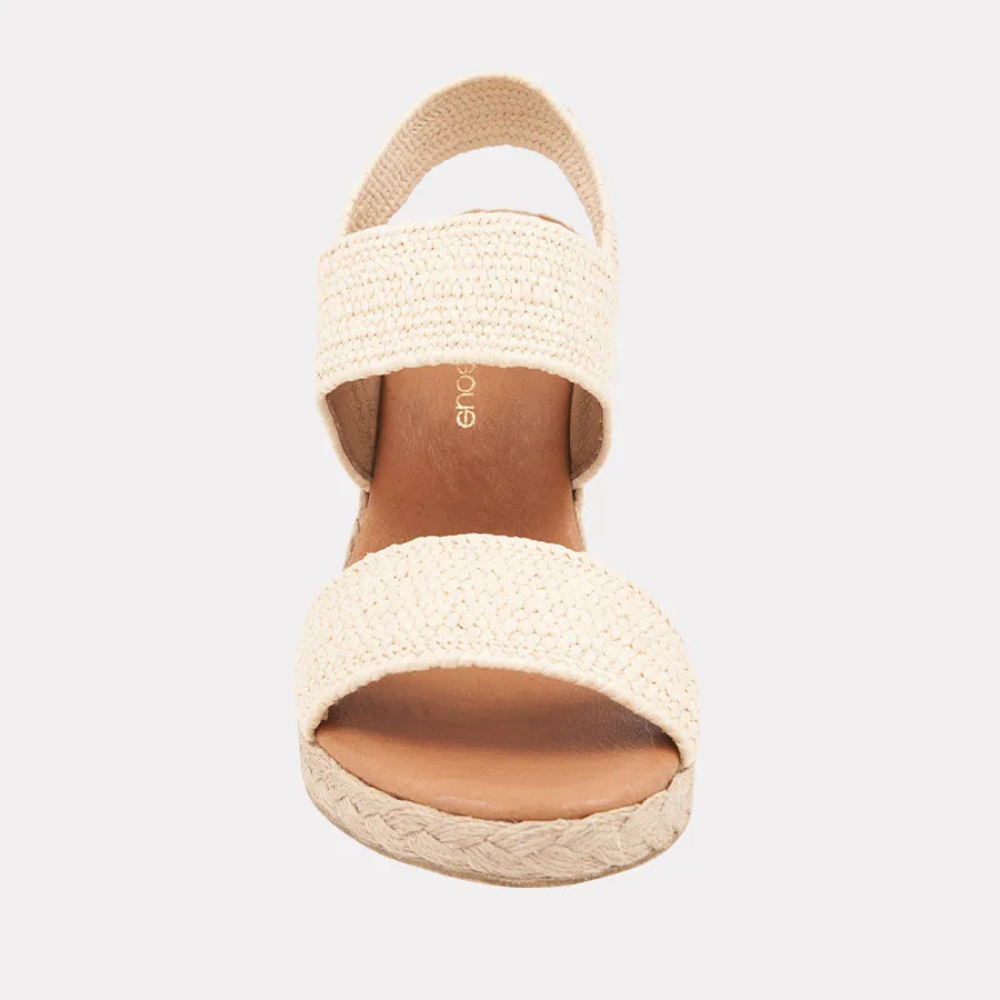 Allison Stretch Raffia Espadrille Wedge