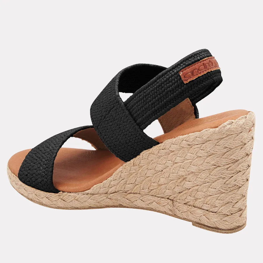 Allison Stretch Raffia Espadrille Wedge