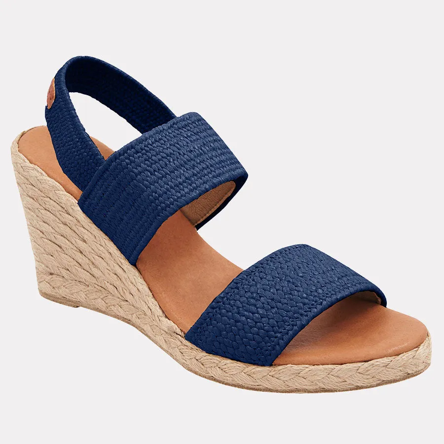 Allison Stretch Raffia Espadrille Wedge