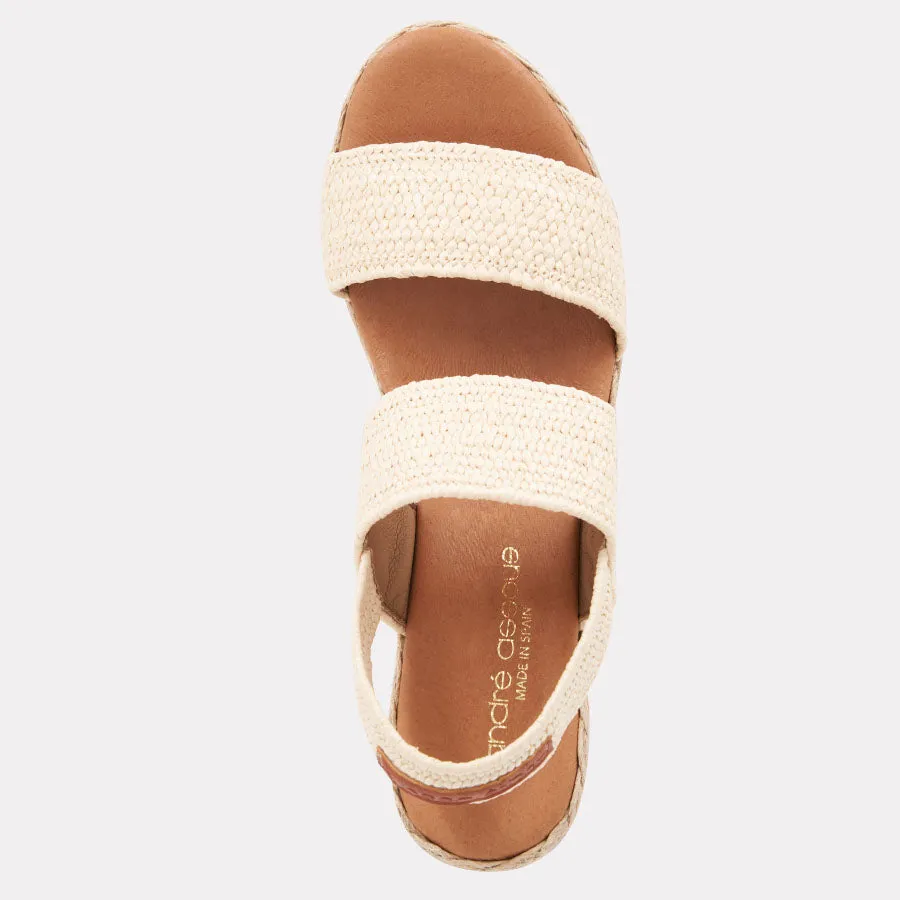 Allison Stretch Raffia Espadrille Wedge