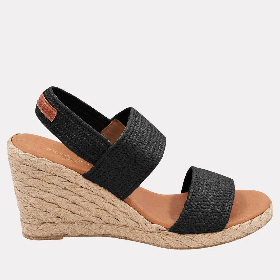 Allison Stretch Raffia Espadrille Wedge