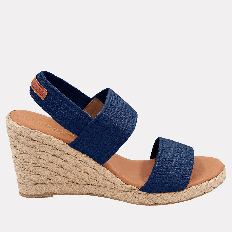 Allison Stretch Raffia Espadrille Wedge