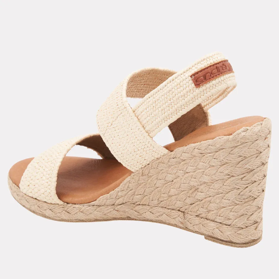 Allison Stretch Raffia Espadrille Wedge