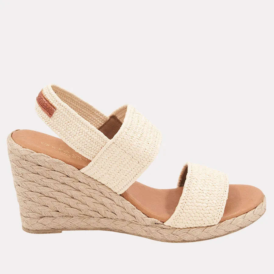 Allison Stretch Raffia Espadrille Wedge