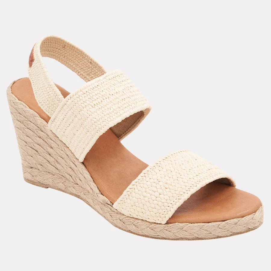 Allison Stretch Raffia Espadrille Wedge