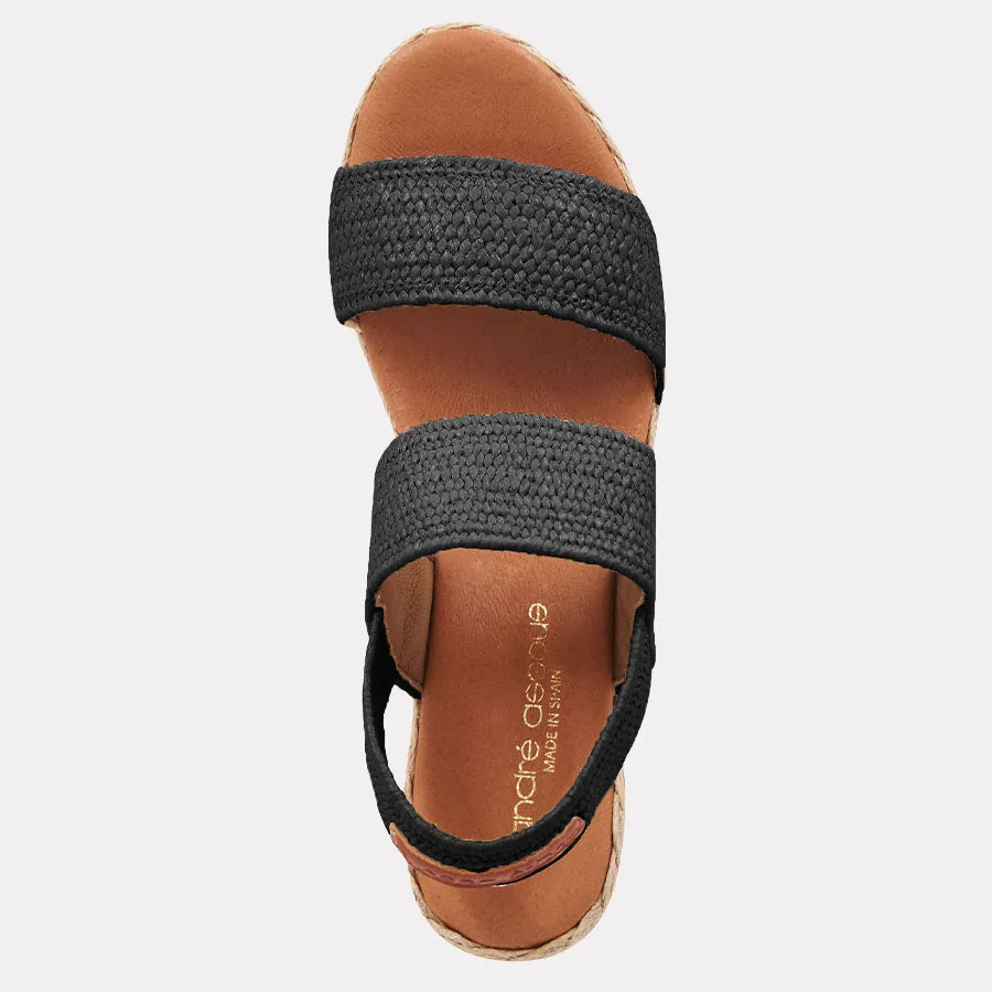 Allison Stretch Raffia Espadrille Wedge