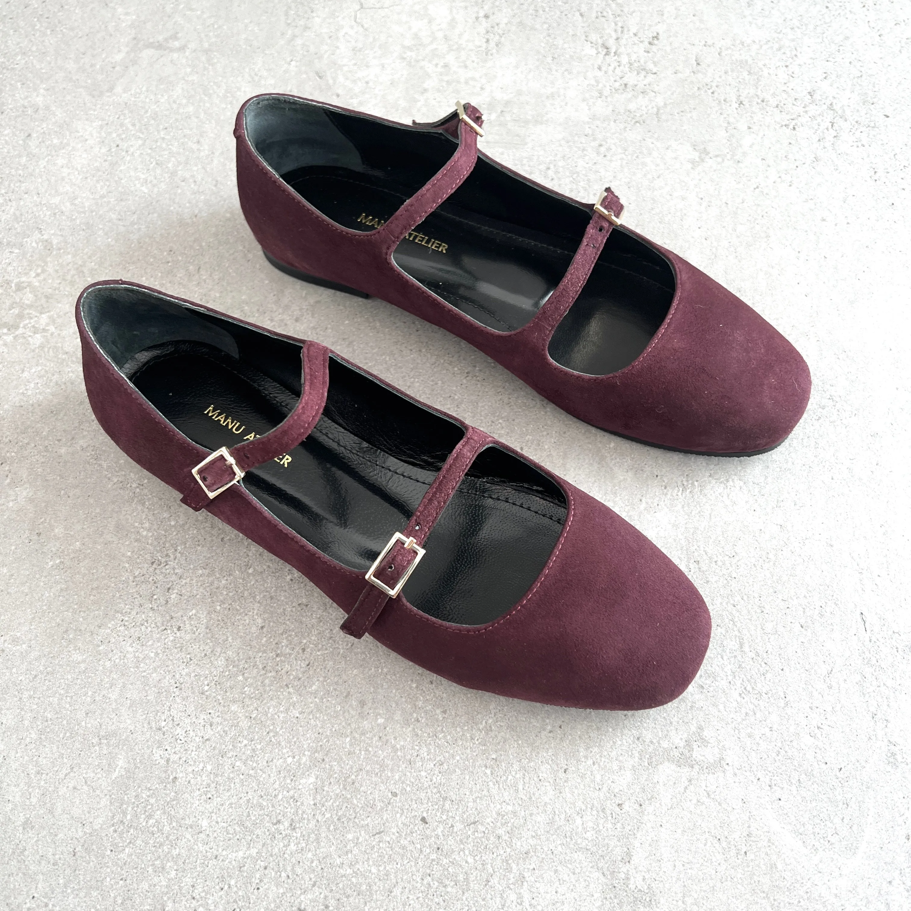 Ballerina Flats, Suede, Merlot