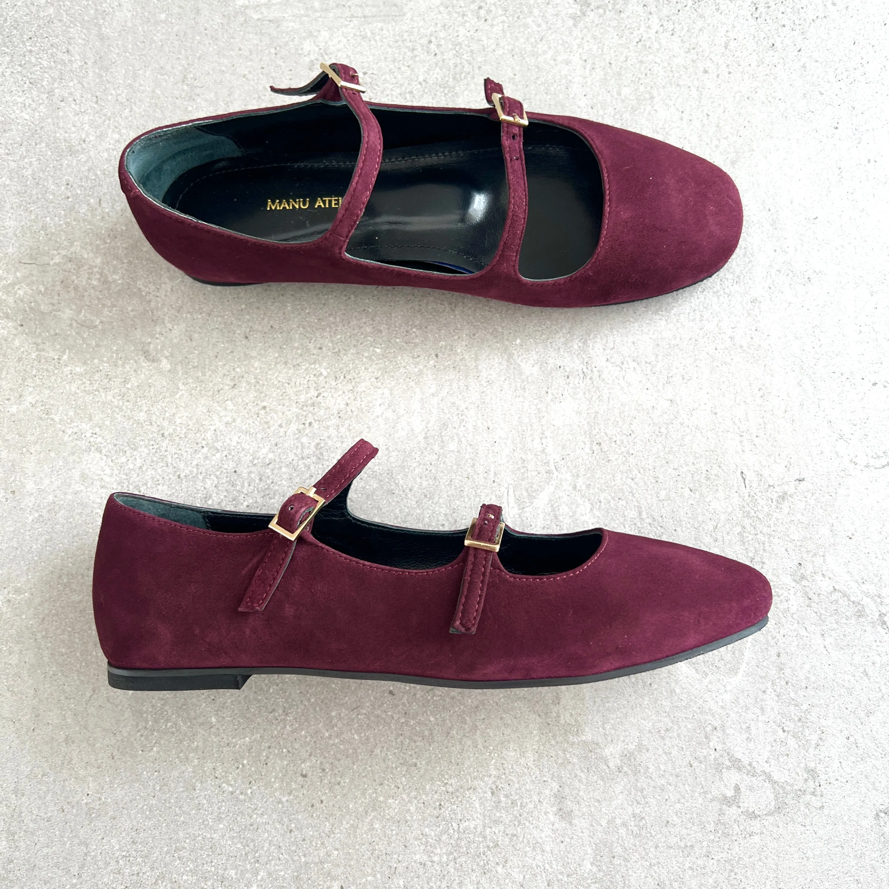 Ballerina Flats, Suede, Merlot