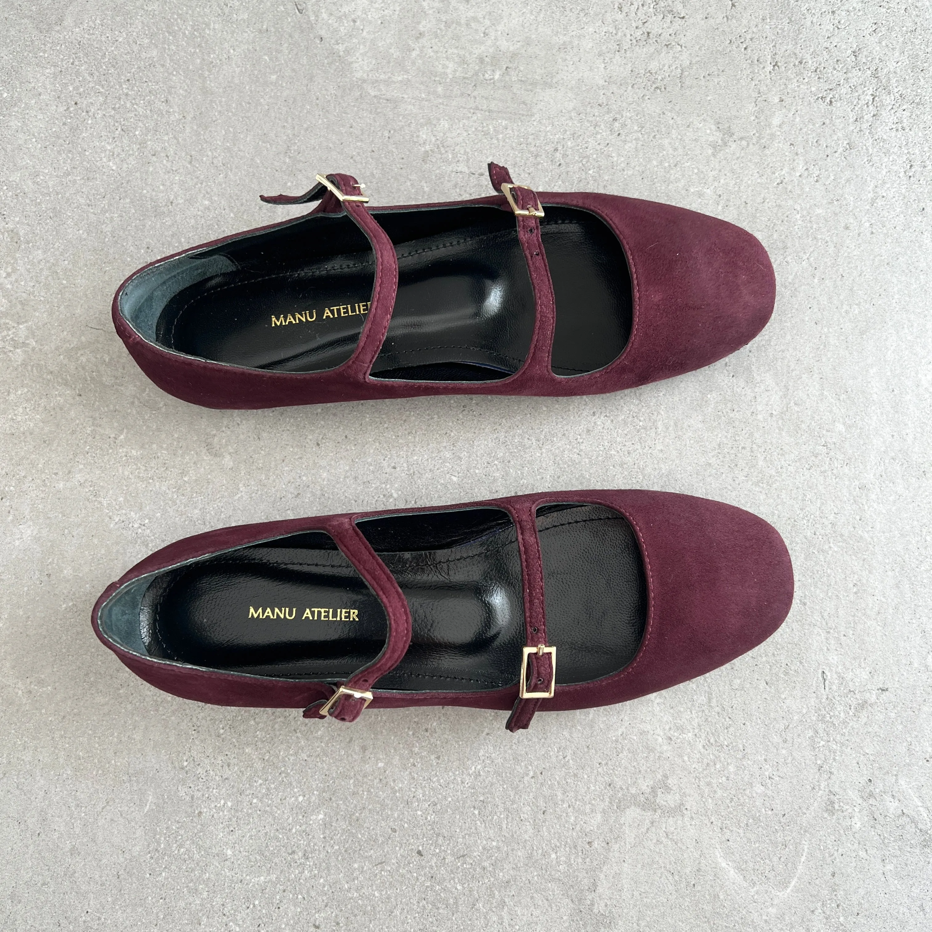 Ballerina Flats, Suede, Merlot