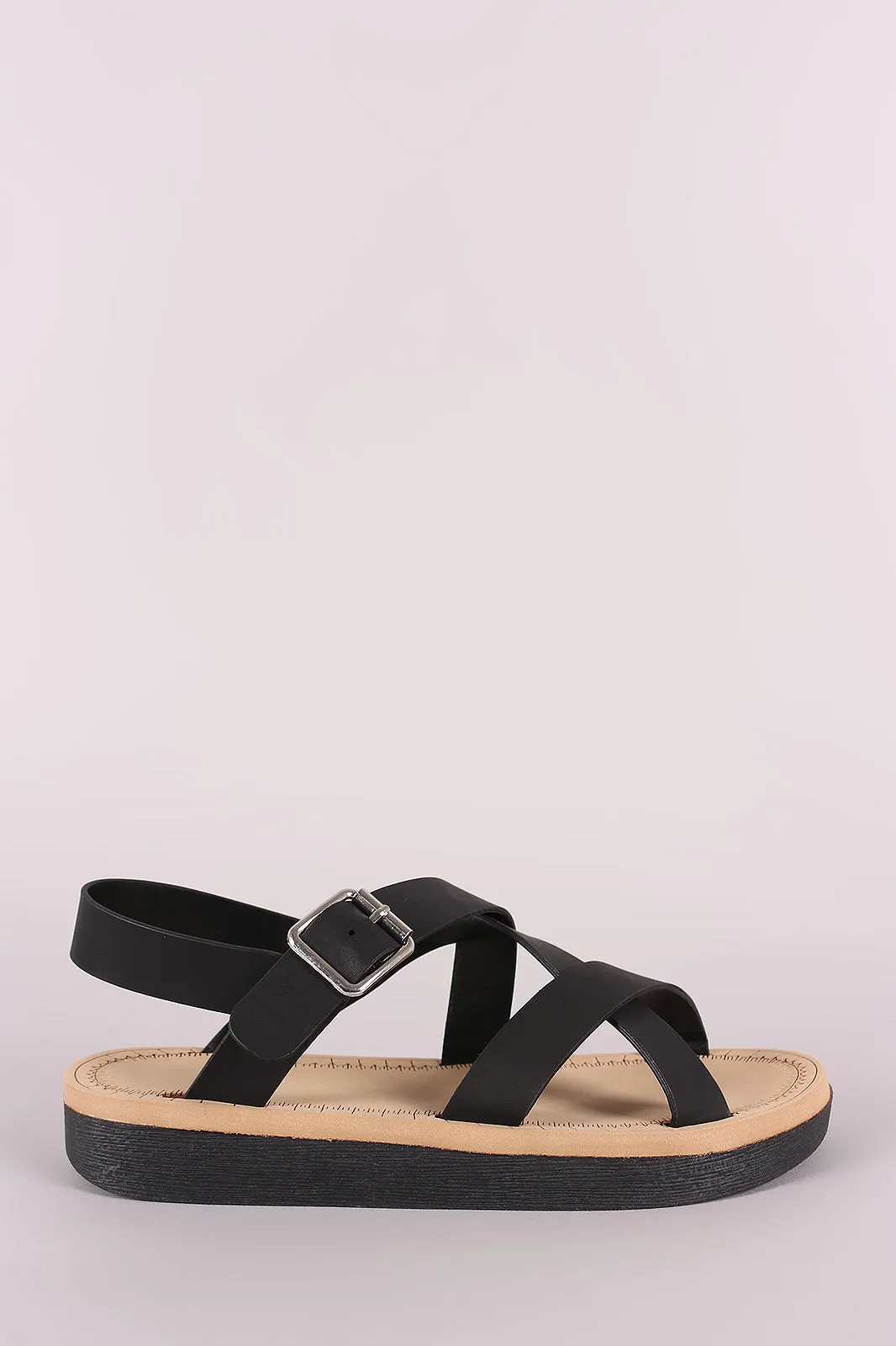 Bamboo Asymmetrical Strappy Sandal