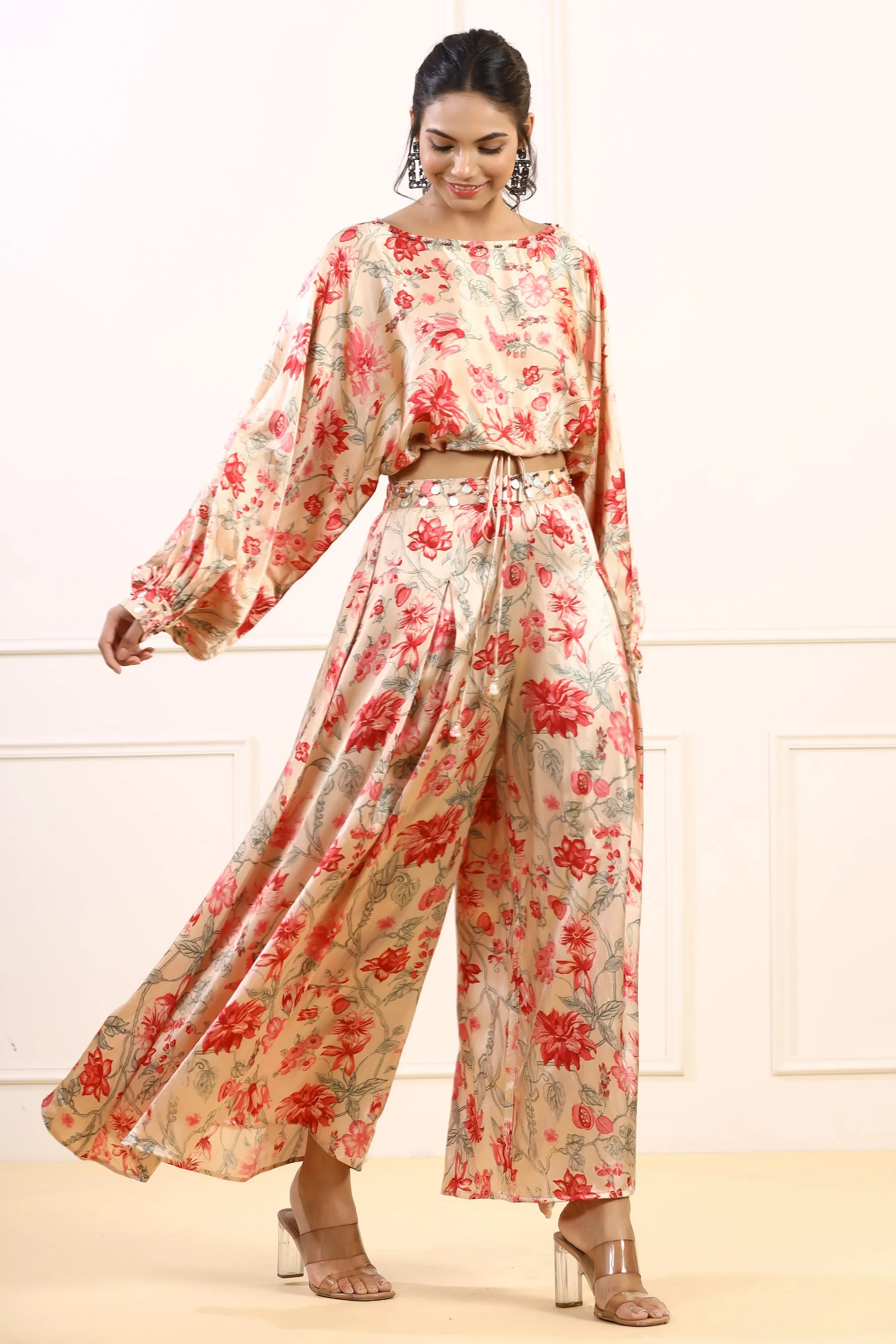 Belle Fleur Ensemble Satin Co ord Set