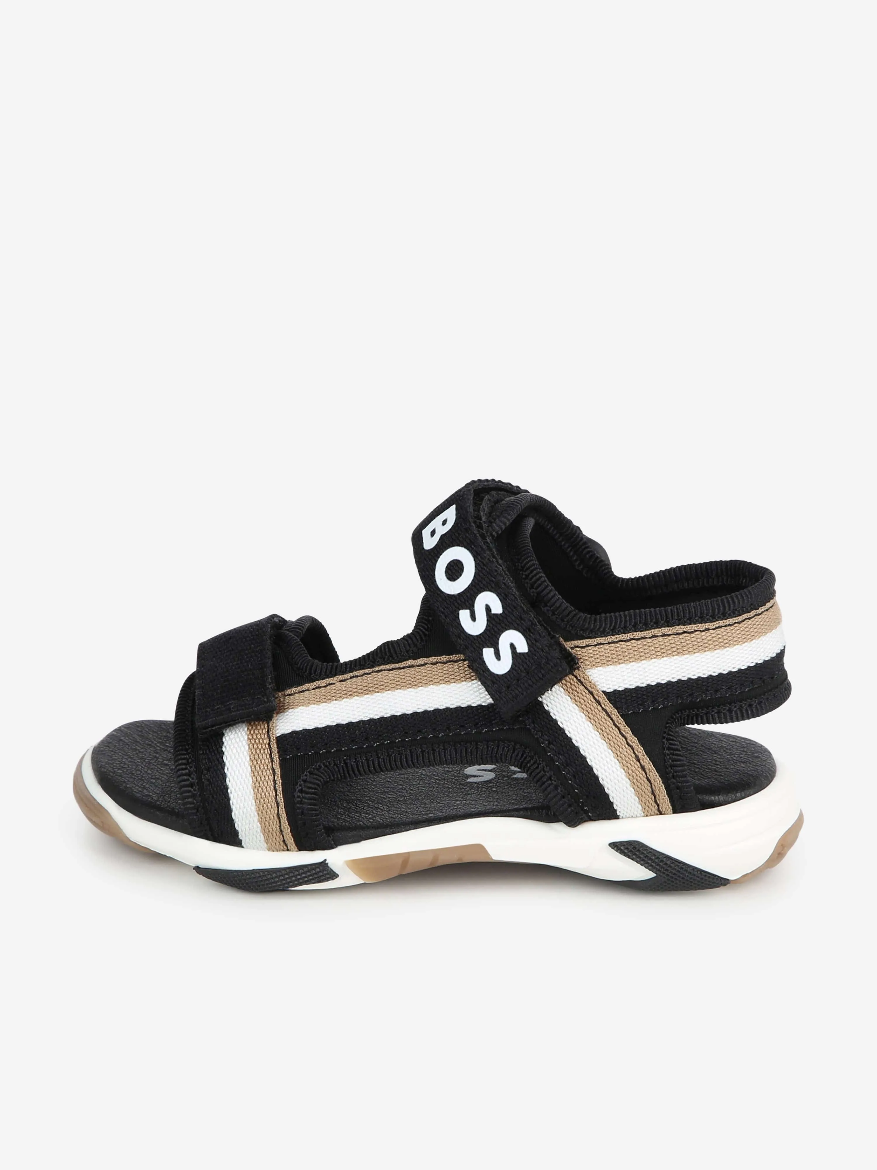 BOSS Baby Boys Strappy Logo Sandals in Black