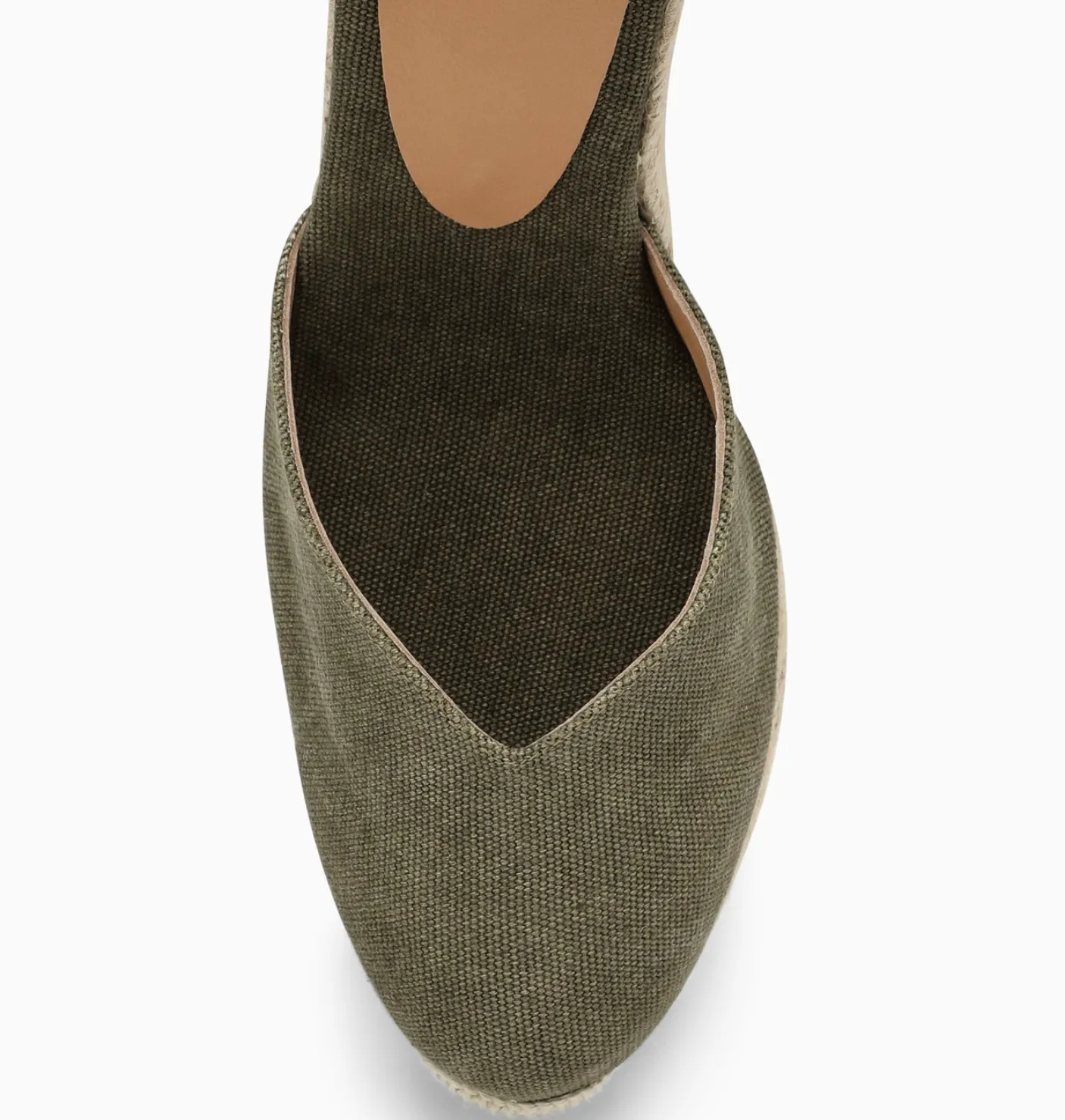 Castaner Chiara 8 Olive Platform Canvas Wedge Espadrilles