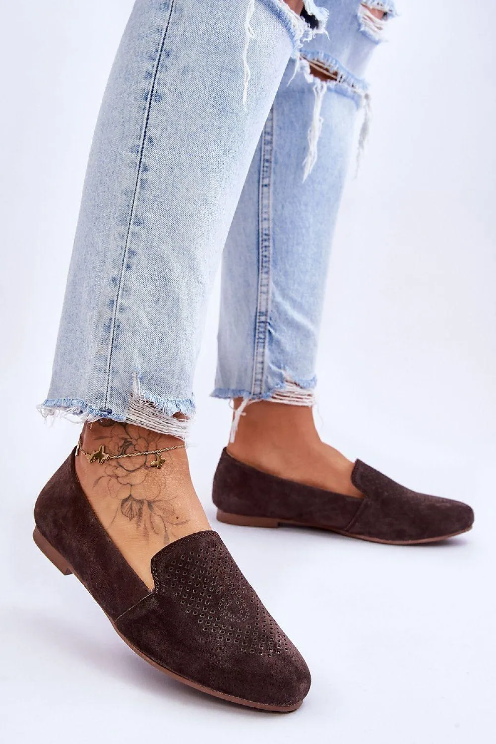 Chic Natural Suede Women's Moccasins - Style 179110