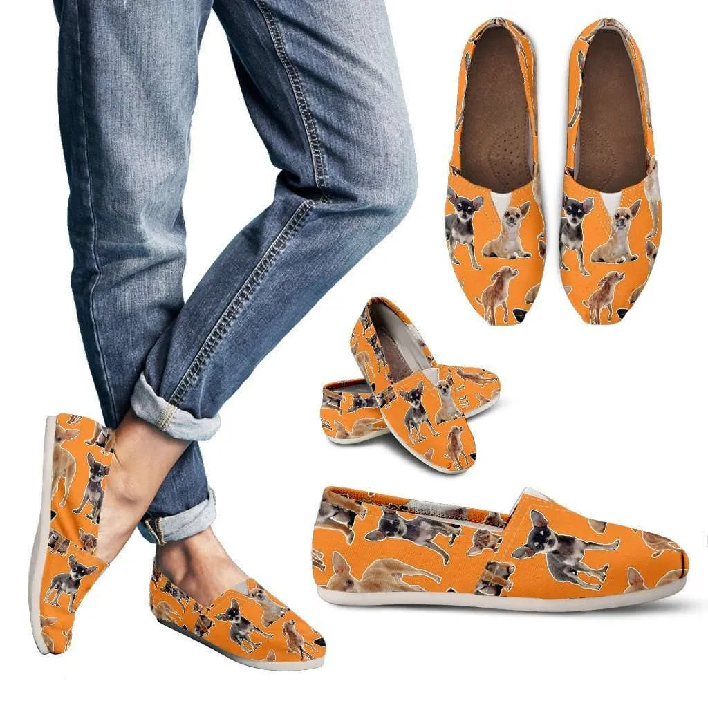 Chihuahua Collage Casual Canvas Slip on Shoes Women's Flats