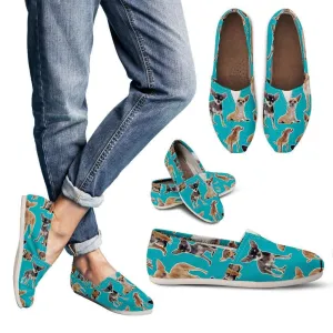 Chihuahua Collage Casual Canvas Slip on Shoes Women's Flats