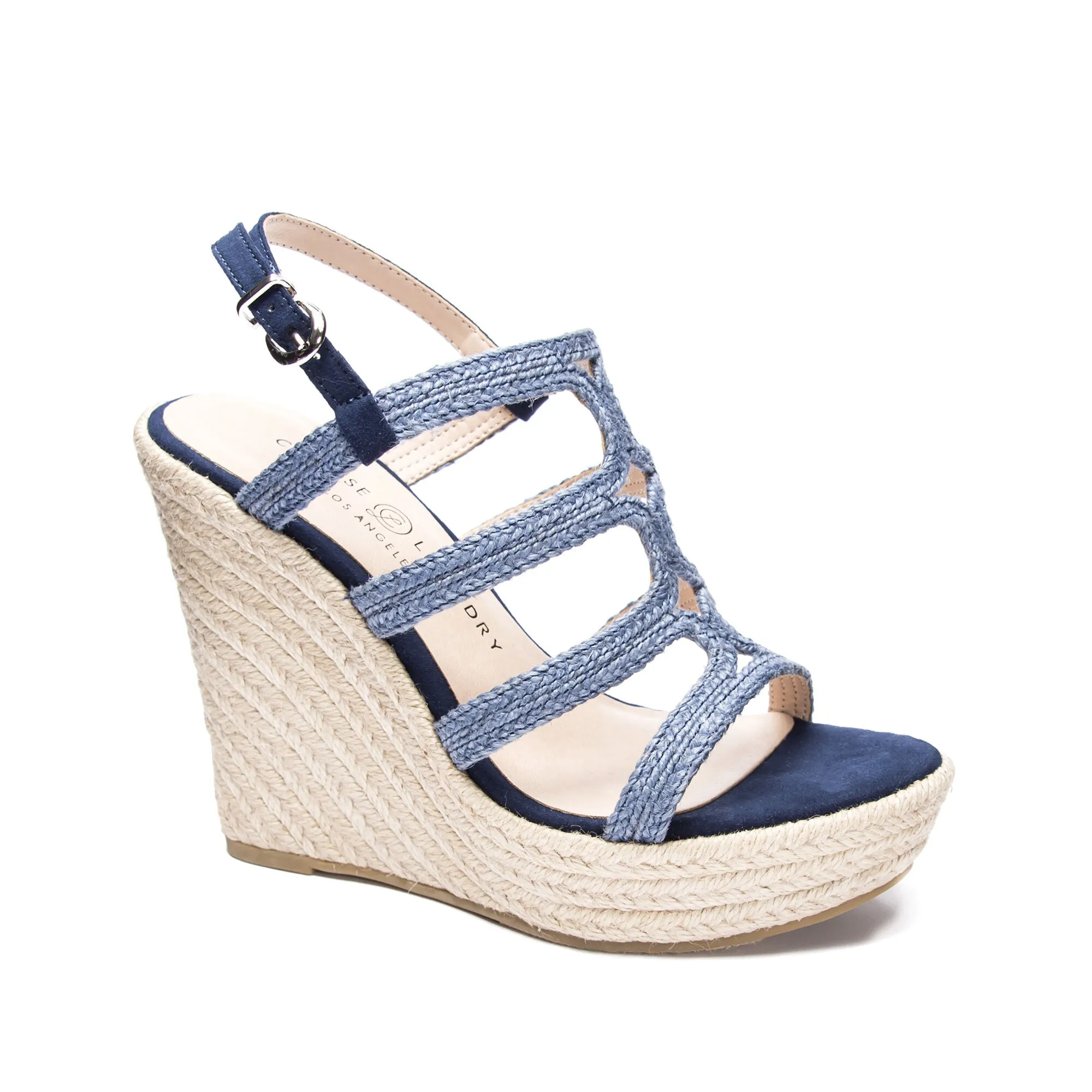 Chinese Laundry Women's Milla Espadrille Wedge Sandal, DENIM BLUE