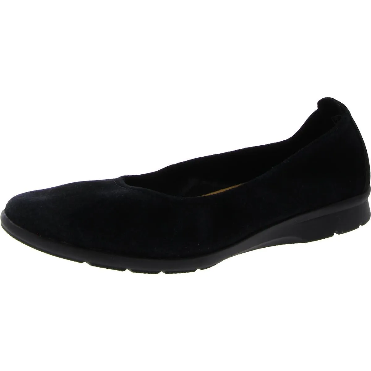 Clarks Womens Jenette Ease Faux Suede Slip On Loafers