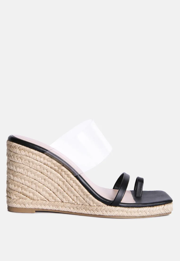 Clear Path Toe Ring Espadrilles Wedge Sandals