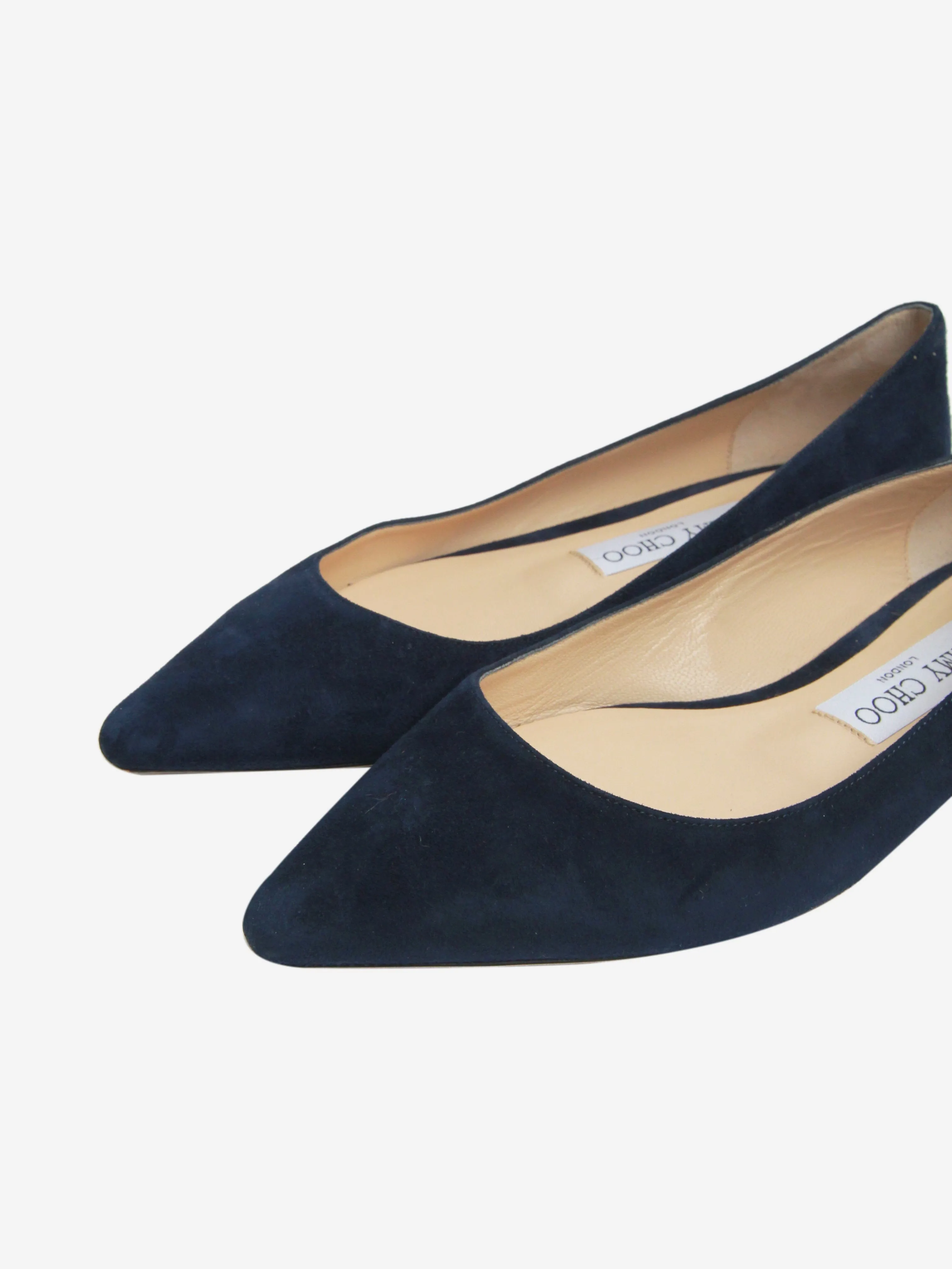 Dark blue suede ballet flats - size EU 36