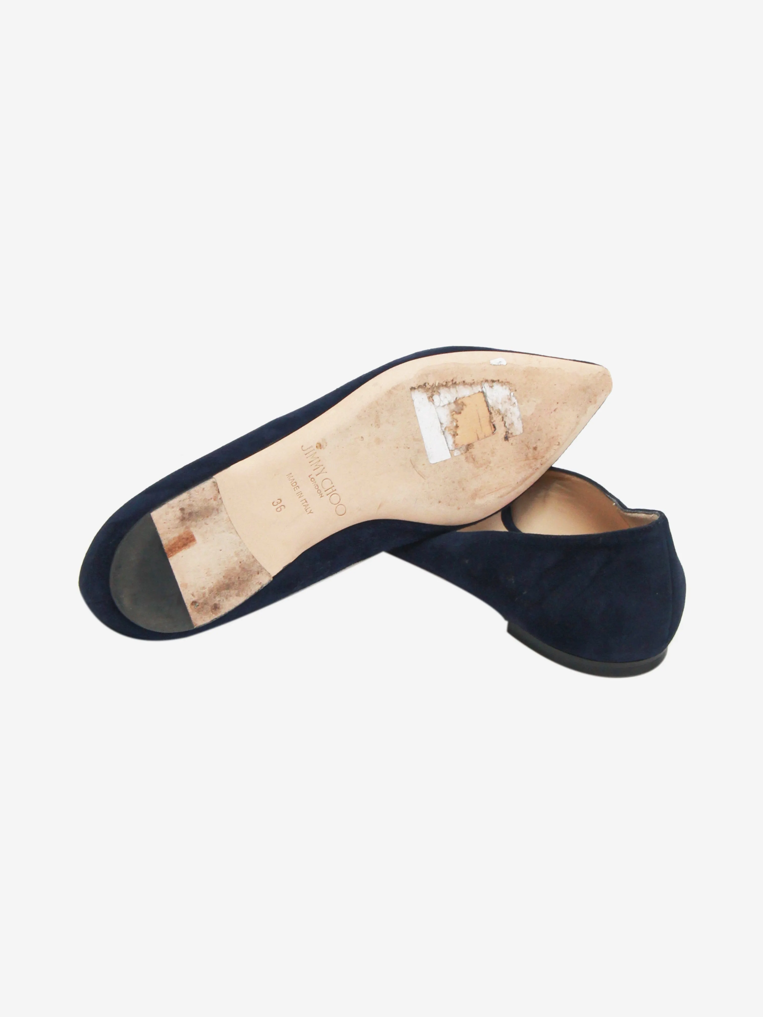 Dark blue suede ballet flats - size EU 36