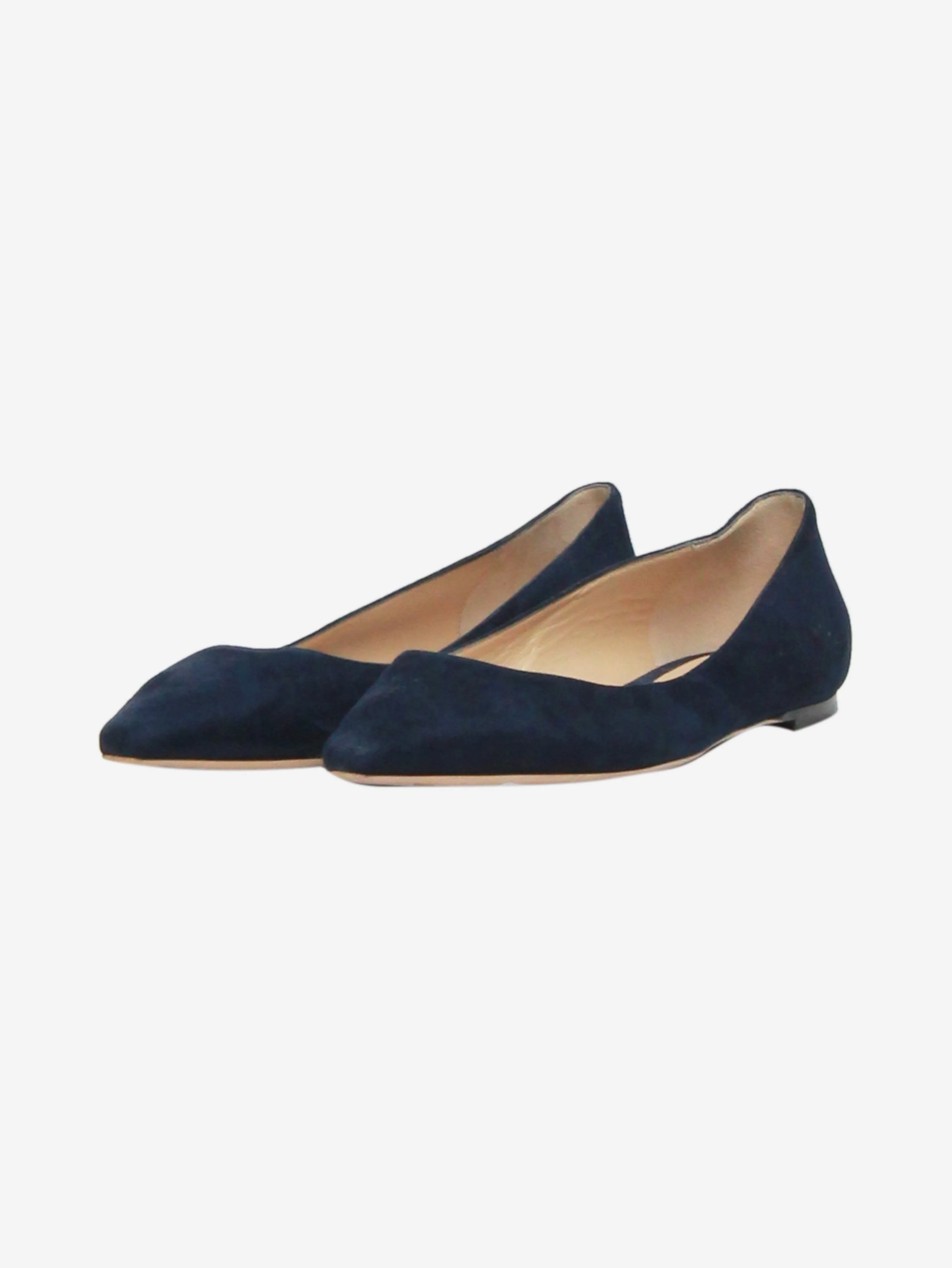 Dark blue suede ballet flats - size EU 36