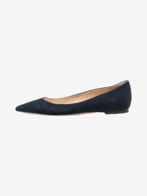 Dark blue suede ballet flats - size EU 36