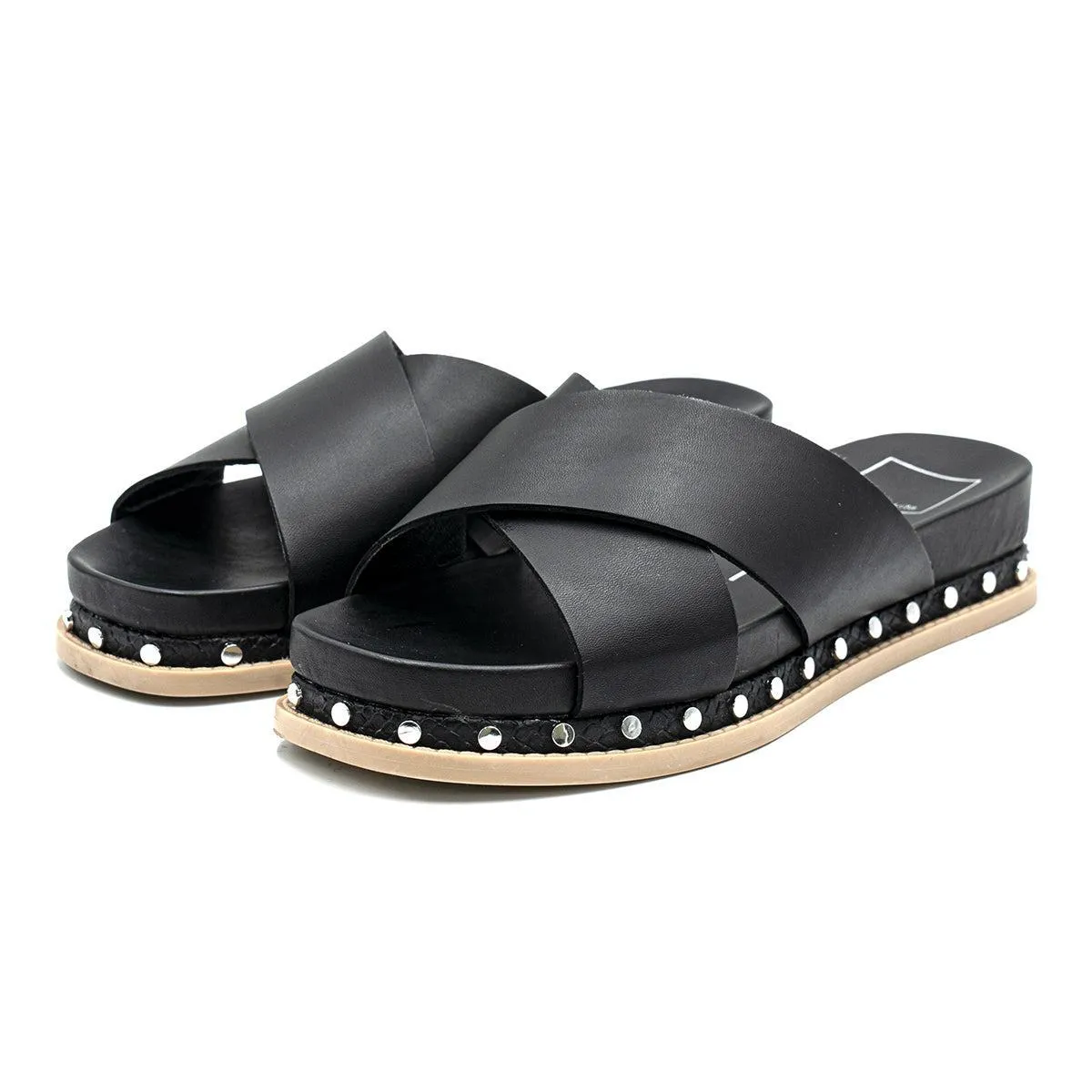 Dolce Vita Gracy Platform Sandals Leather Black Colour For Women