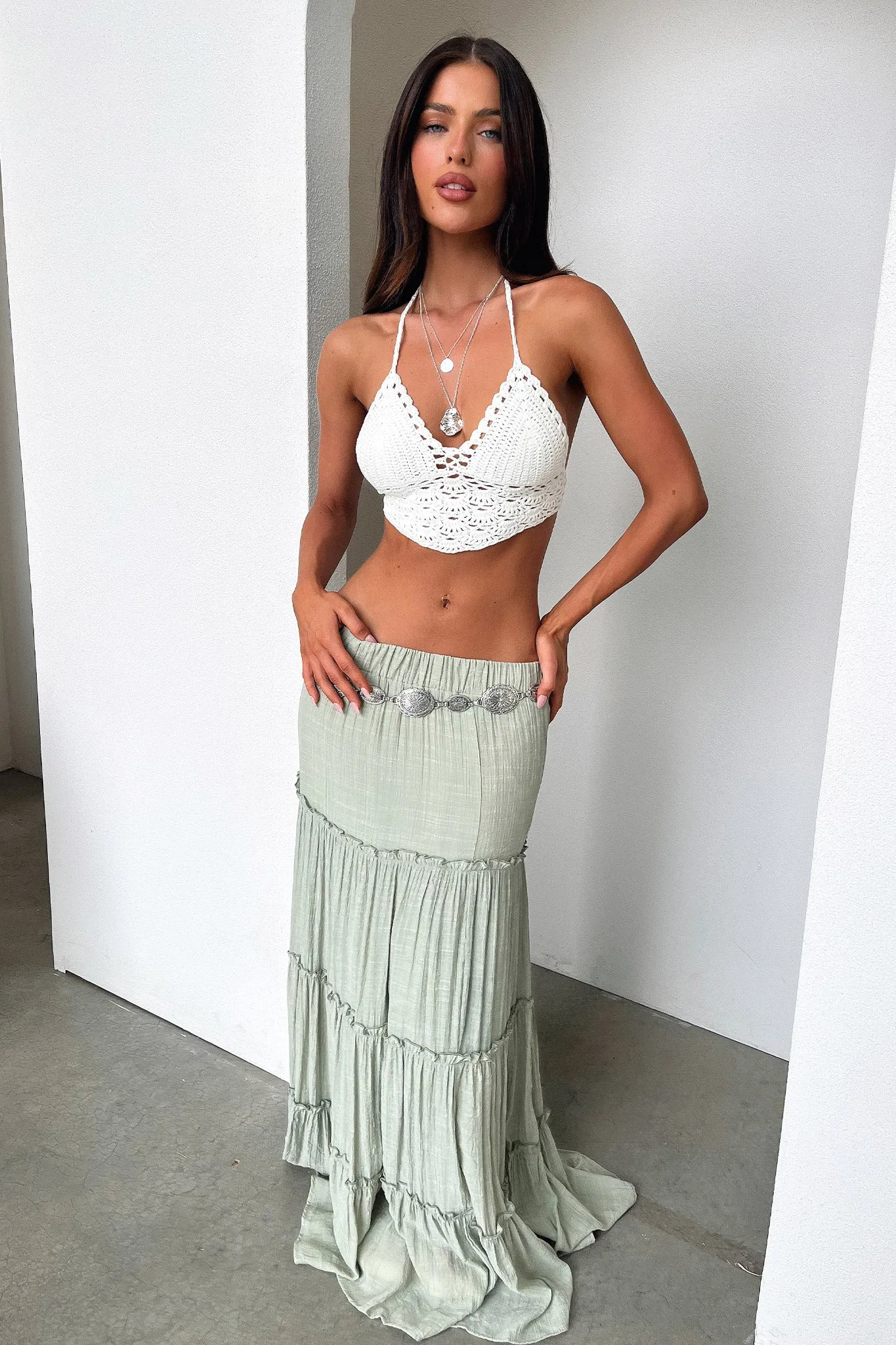 Dunne Maxi Skirt - Sage