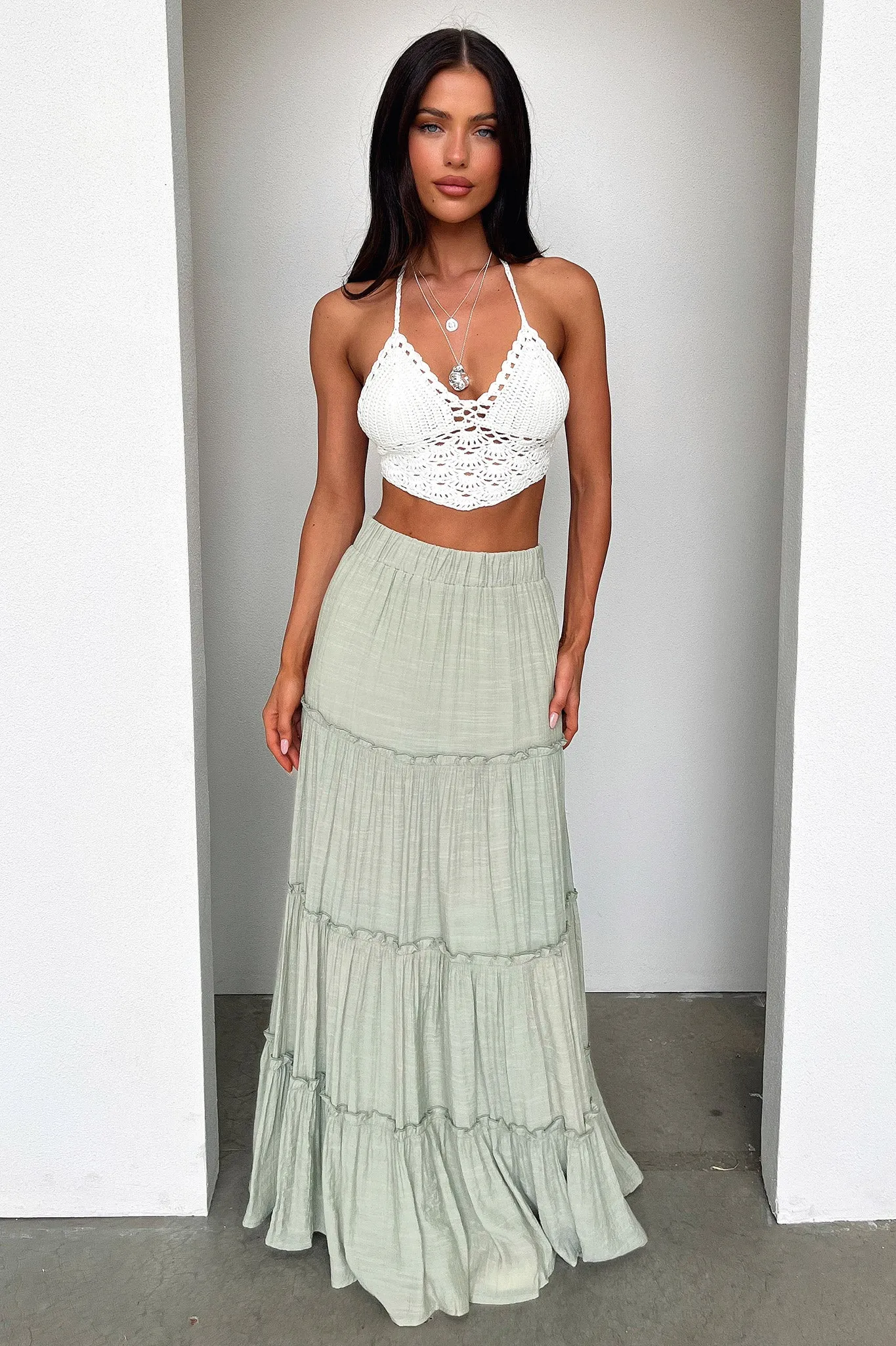 Dunne Maxi Skirt - Sage