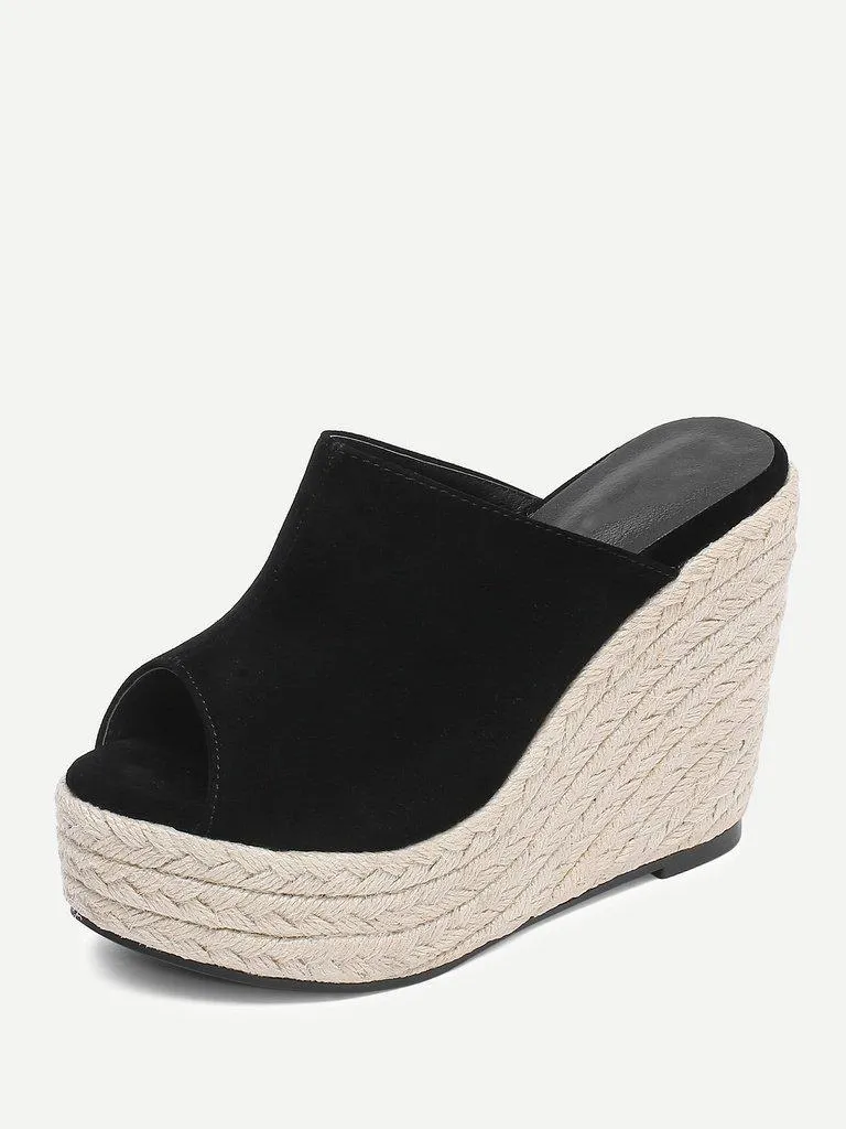 Espadrille Peep Toe Wedges