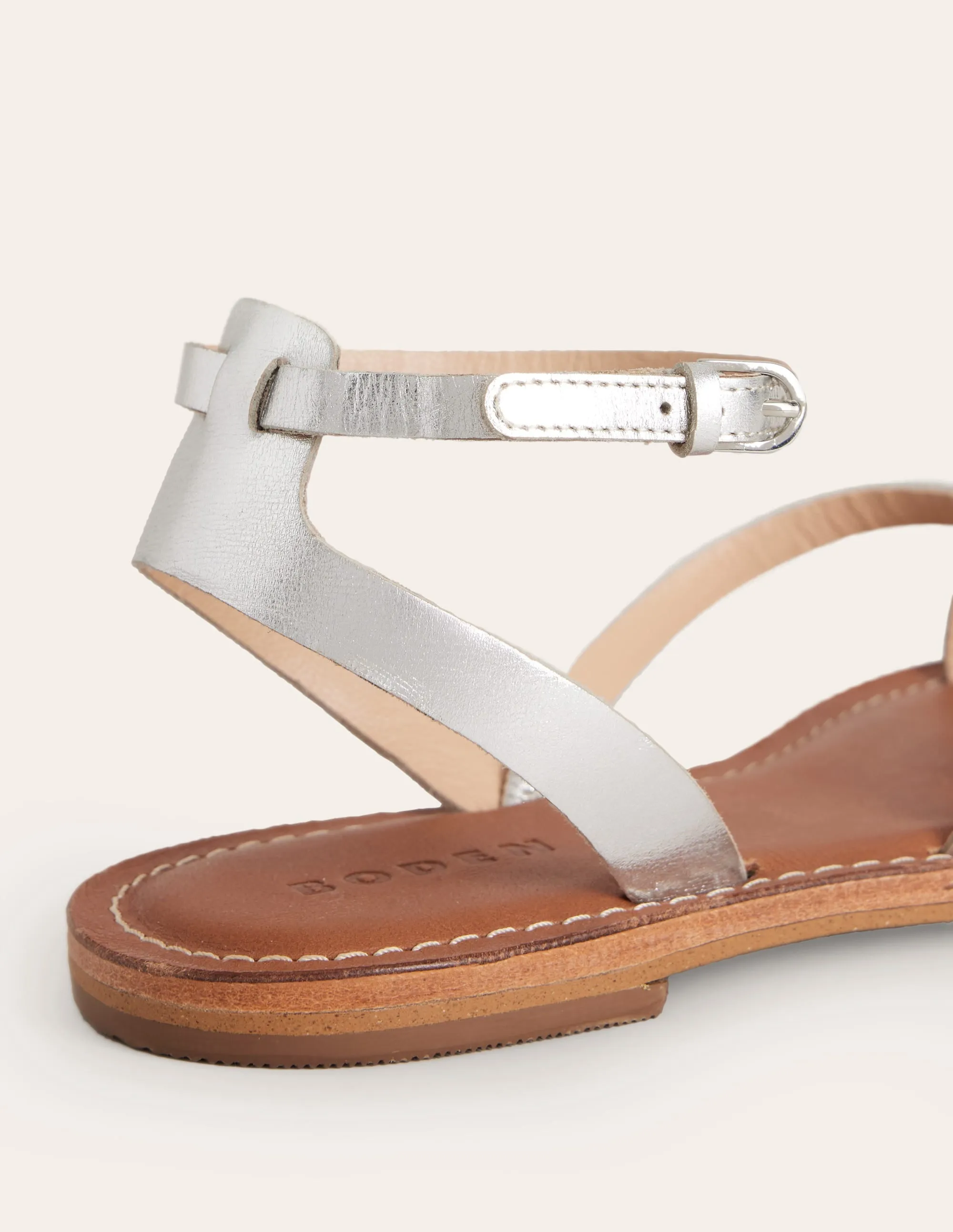 Everyday Flat Sandals-Silver Metallic