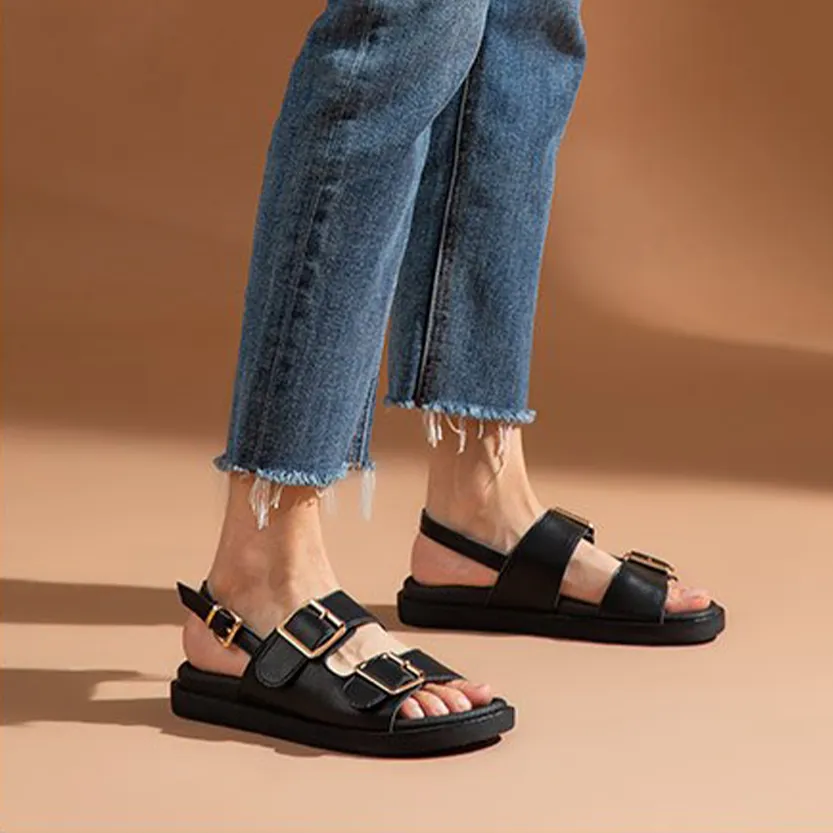 Funki Buys | Shoes | Women's Summer Leather Slide Sandals