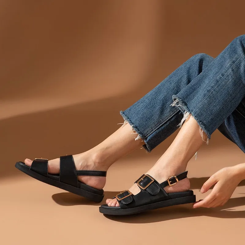 Funki Buys | Shoes | Women's Summer Leather Slide Sandals