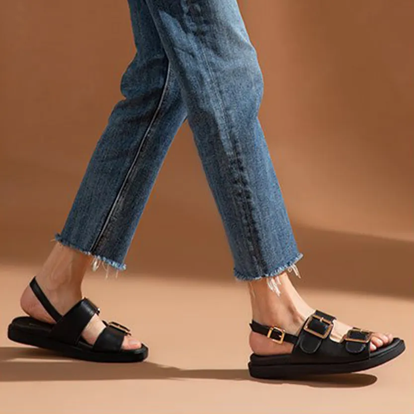 Funki Buys | Shoes | Women's Summer Leather Slide Sandals