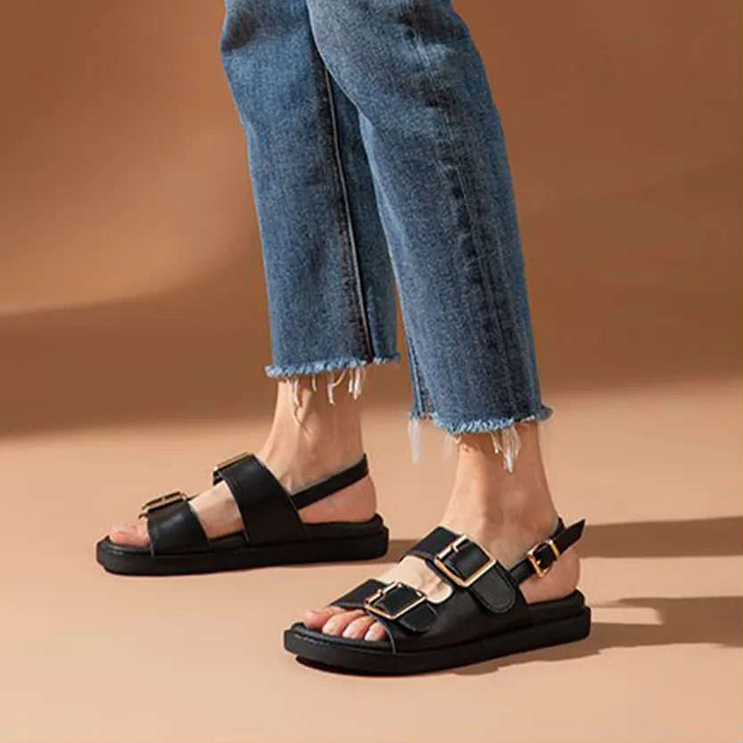 Funki Buys | Shoes | Women's Summer Leather Slide Sandals