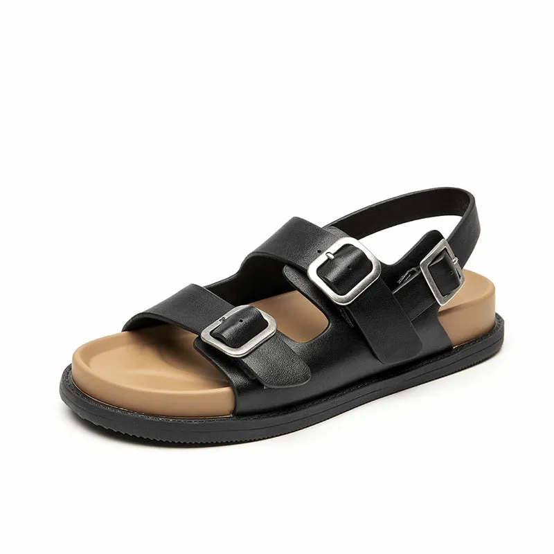 Funki Buys | Shoes | Women's Summer Leather Slide Sandals