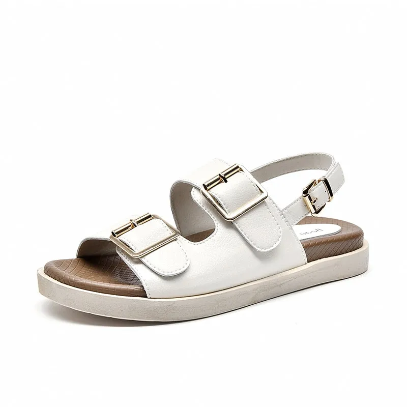 Funki Buys | Shoes | Women's Summer Leather Slide Sandals