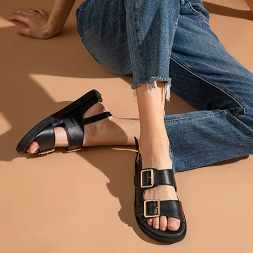 Funki Buys | Shoes | Women's Summer Leather Slide Sandals