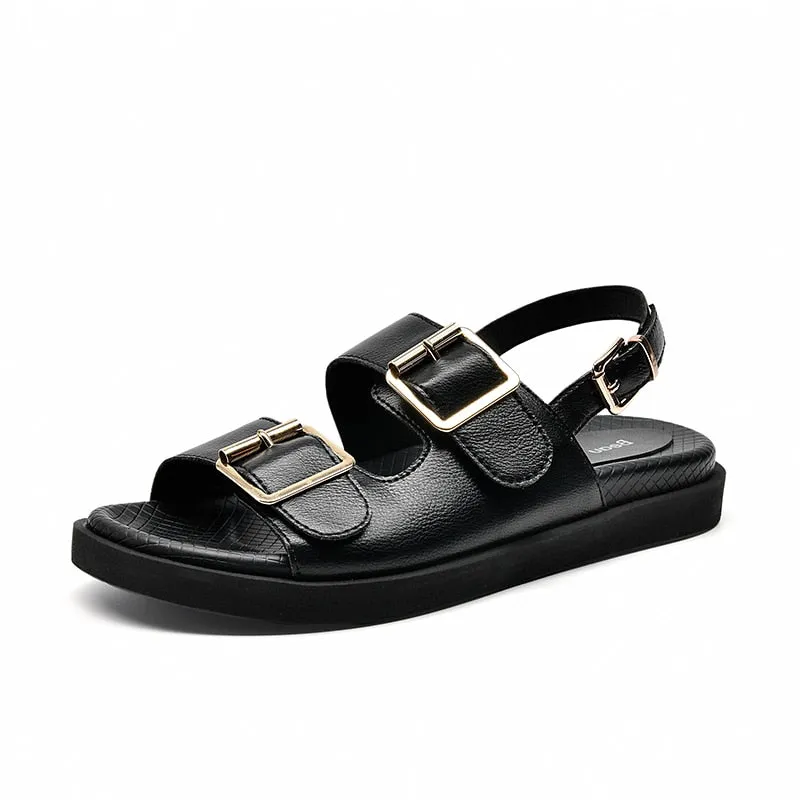 Funki Buys | Shoes | Women's Summer Leather Slide Sandals