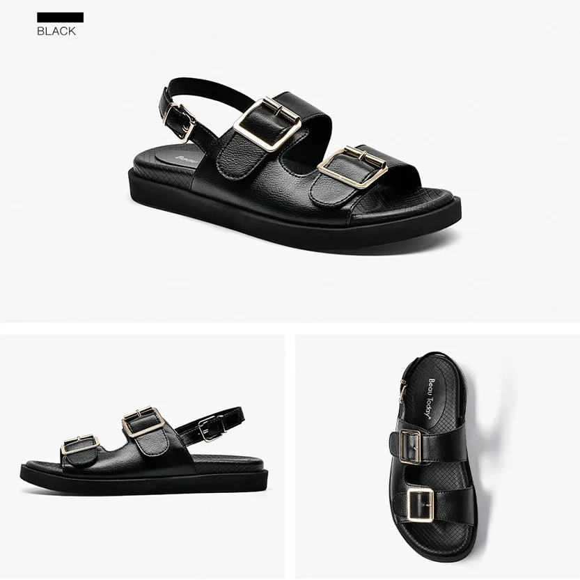 Funki Buys | Shoes | Women's Summer Leather Slide Sandals