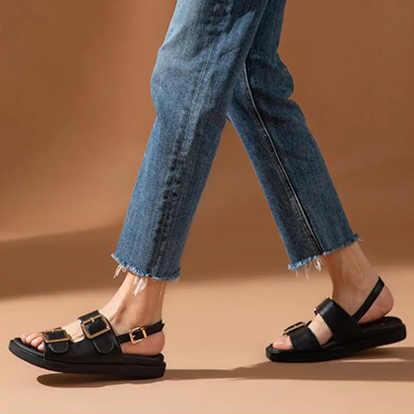 Funki Buys | Shoes | Women's Summer Leather Slide Sandals