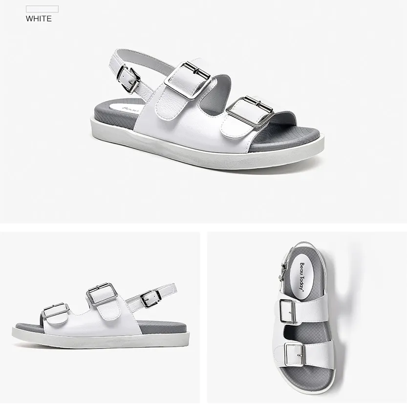 Funki Buys | Shoes | Women's Summer Leather Slide Sandals