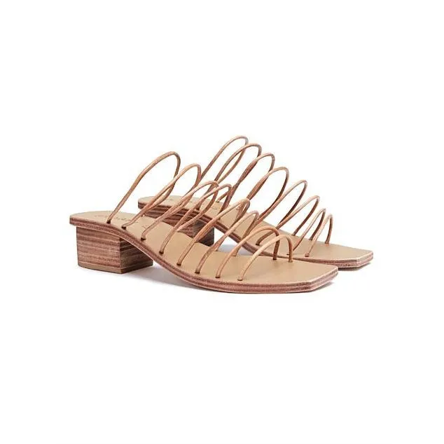 Ines Strappy Square-Toe Sandals