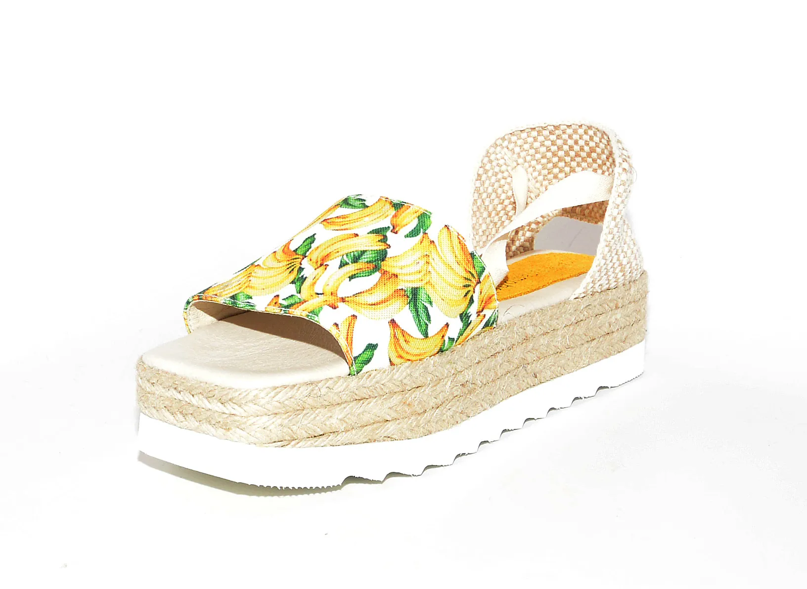 Jeffrey Campbell PLATANO Espadrille - White Banana Tie Up Platform Wedge Sandals