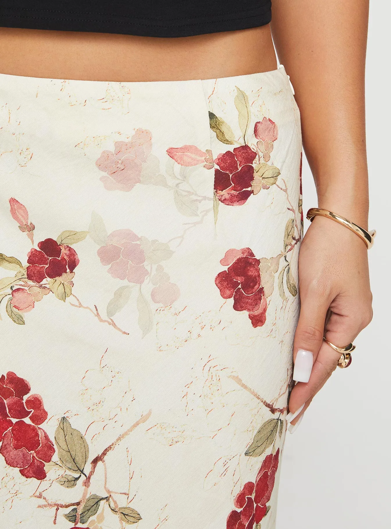 Jodie Maxi Skirt Cream / Floral