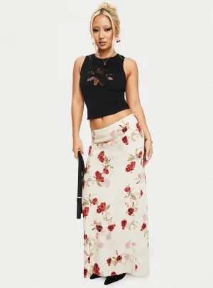 Jodie Maxi Skirt Cream / Floral