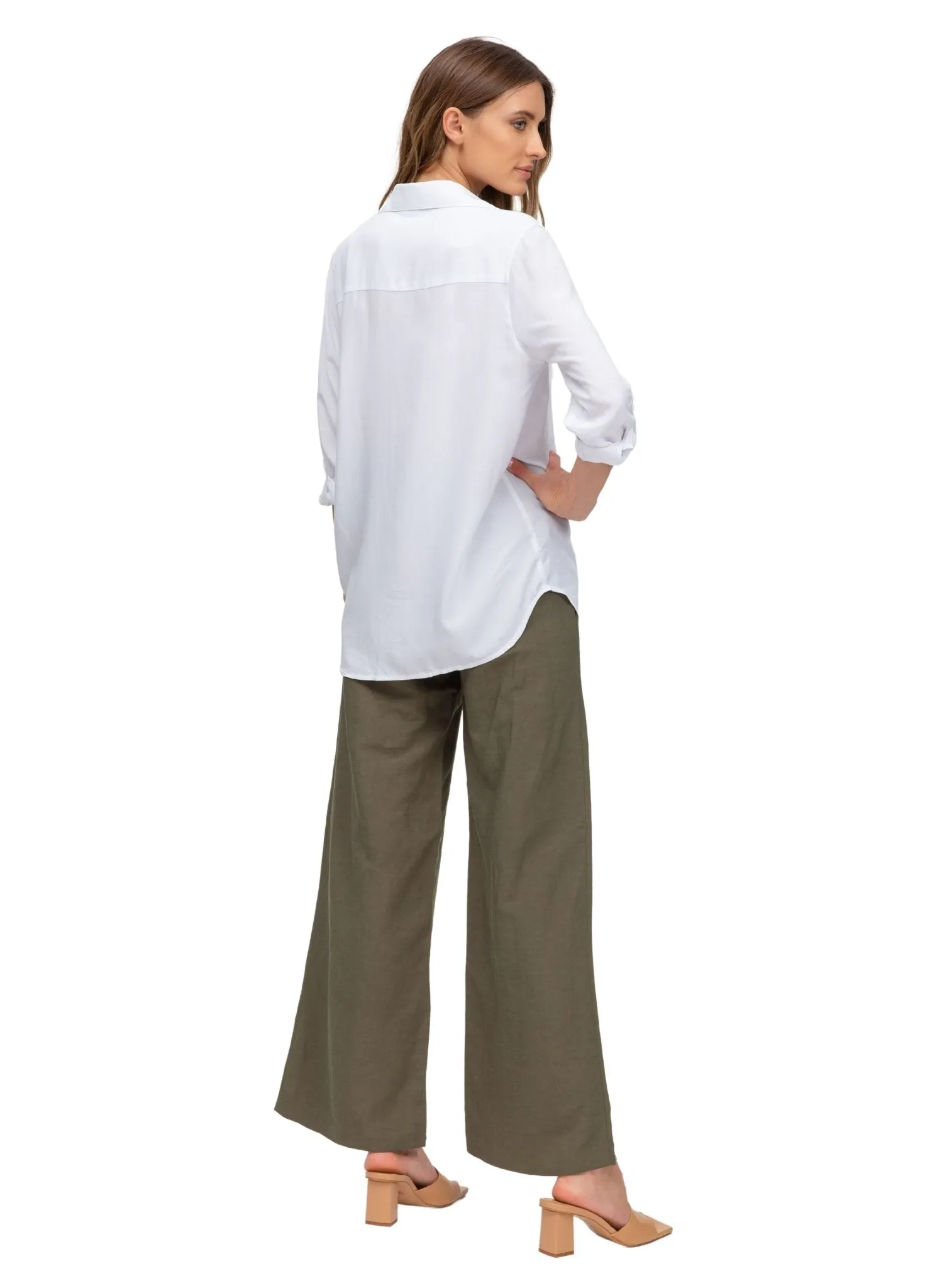 Joseph Linen Maternity Pants - Grape Leaf